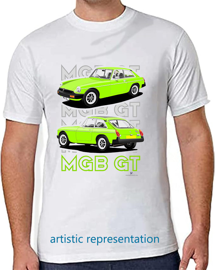 MG B GT Mk4 Rubber Bumper in Green Art T Shirt