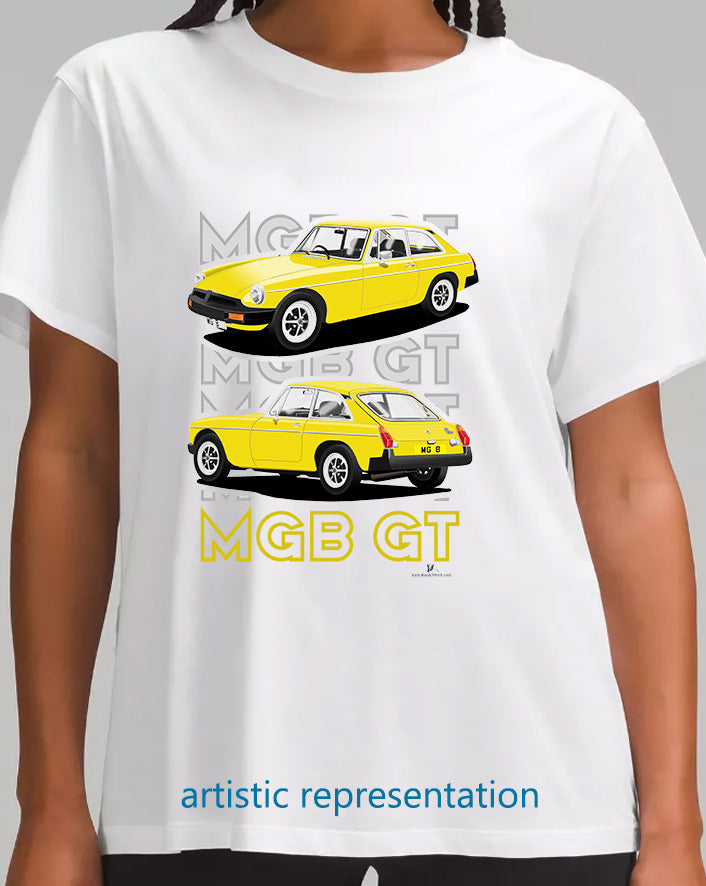 MG B GT Mk4 Rubber Bumper in Yellow Art T Shirt