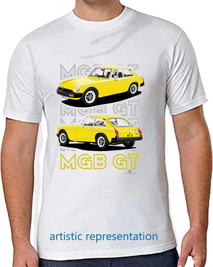 MG B GT Mk4 Rubber Bumper in Yellow Art T Shirt