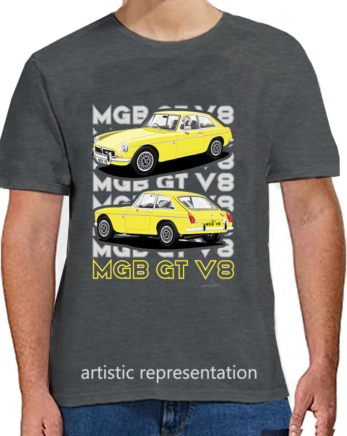 MG B GT V8 in Yellow T Shirt
