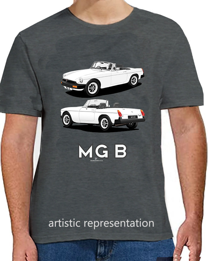 MG B Roadster MK4 in White T Shirt