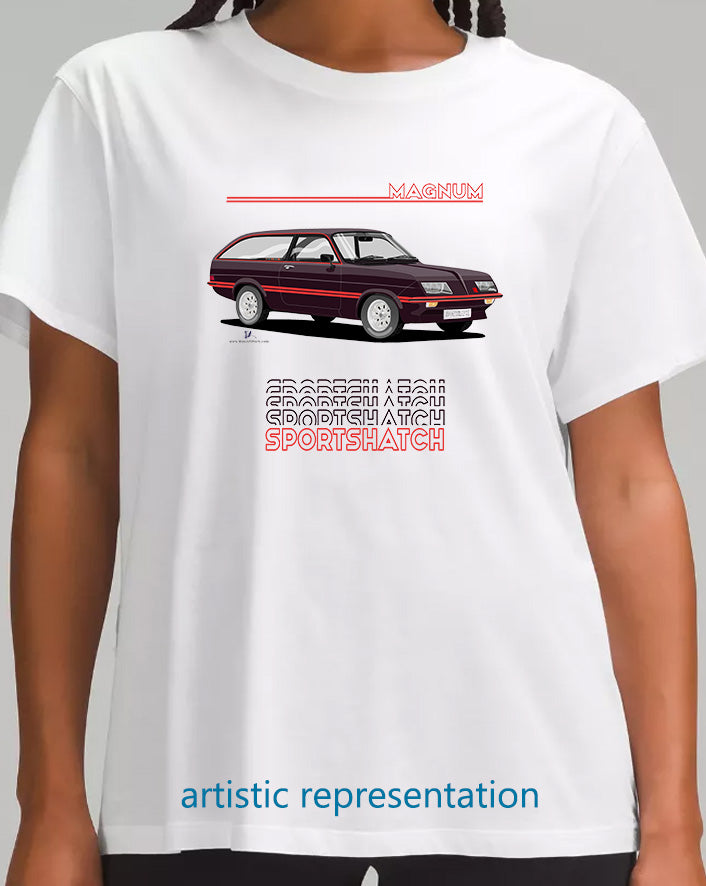 Vauxhall Magnum Sportshatch in Wine art T Shirt (Words)