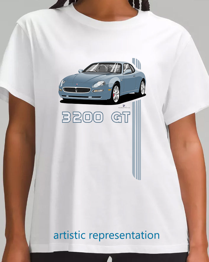 Maserati 3200 GT 7 Spokes in Light Blue Art T Shirt
