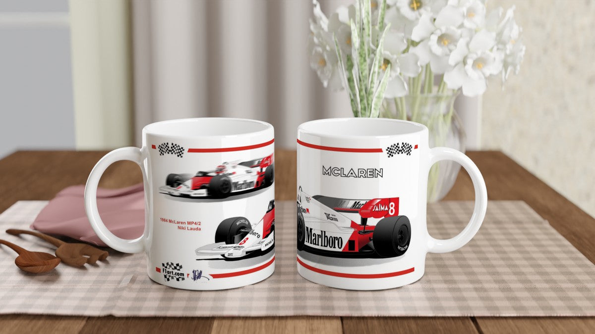 McLaren MP4-2 F1 Motor Racing Art Mug