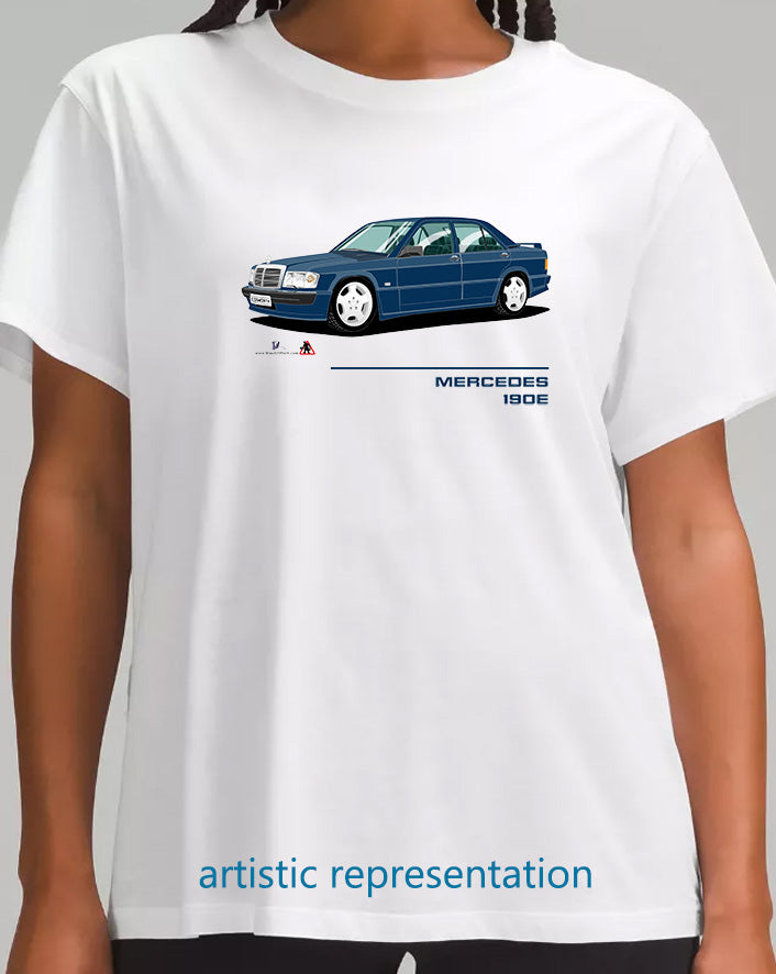 Mercedes 190E Cosworth in Blue T Shirt