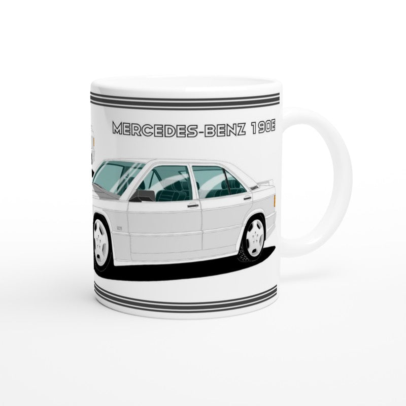 Mercedes 190E Cosworth in White Art Mug