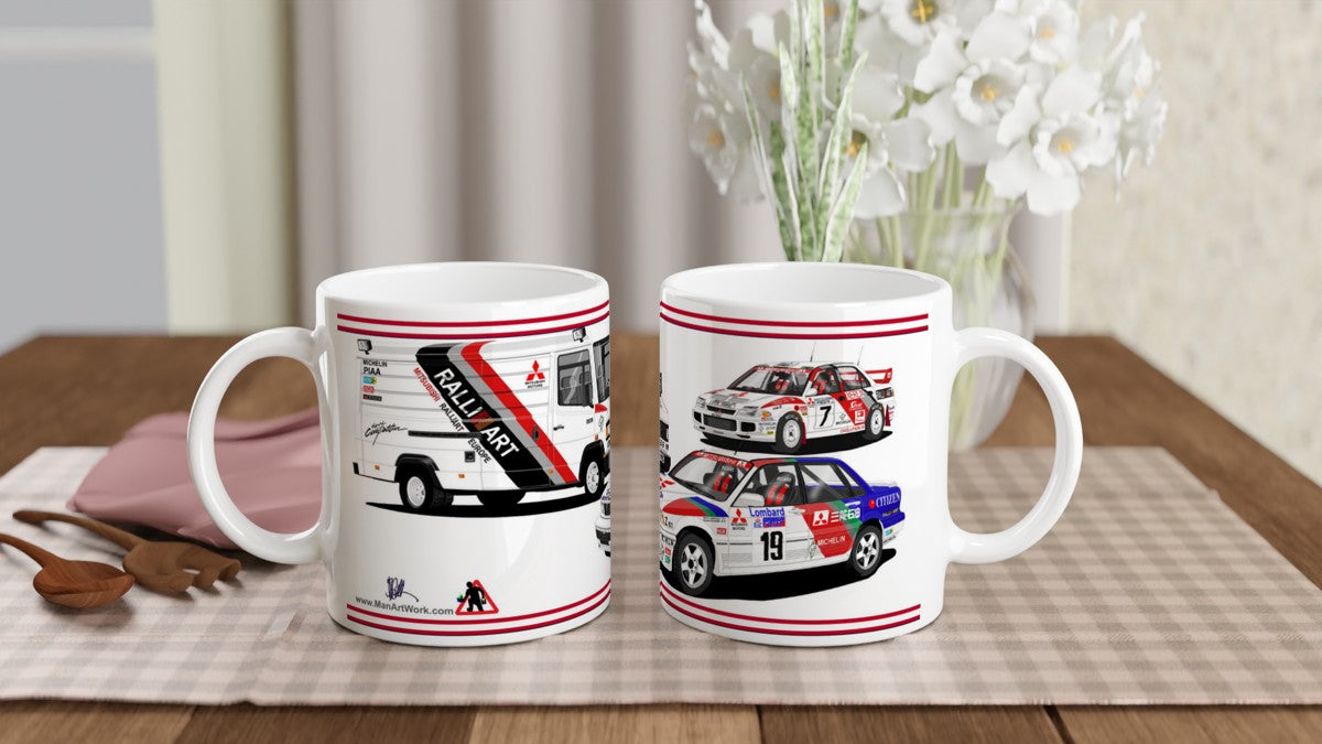 Mitsubishi Galant VR4 and Evo Rally Car Mug