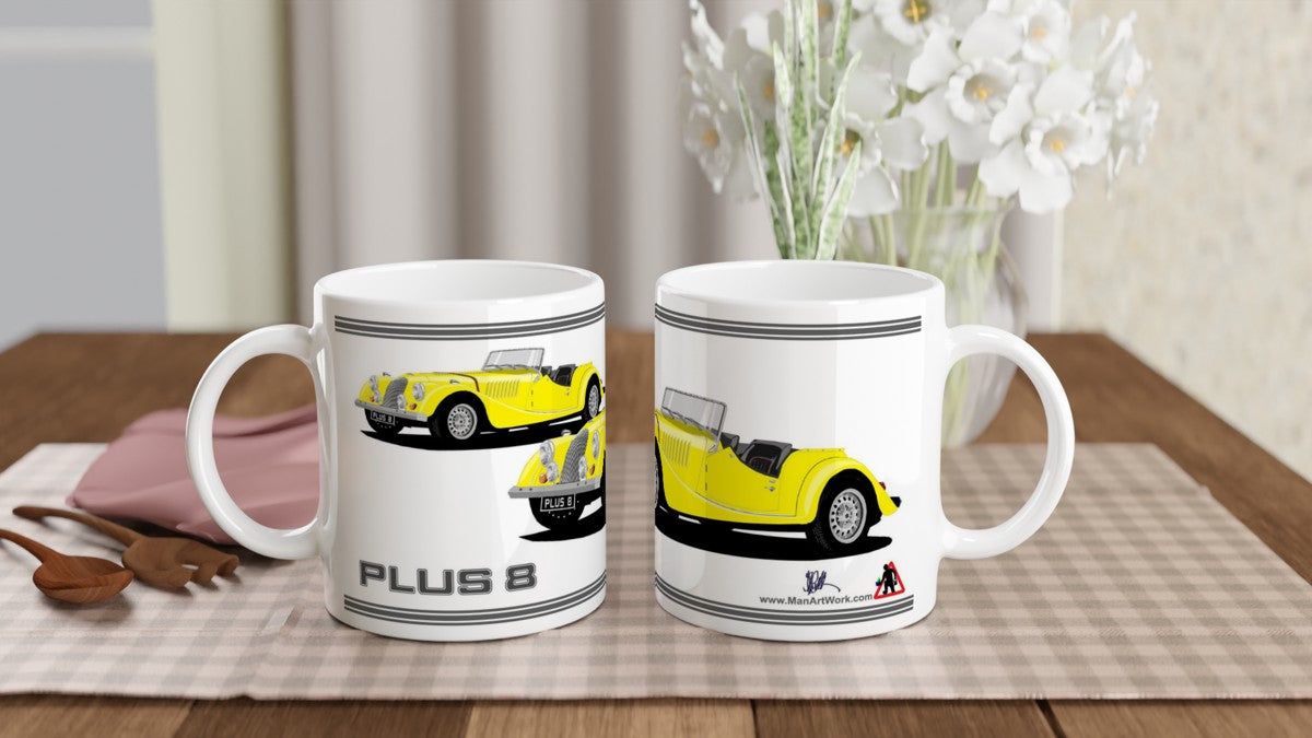 Morgan Plus 8 in Yellow Art Mug