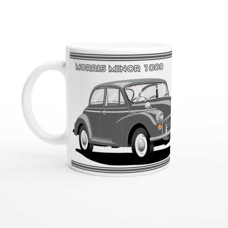 Morris Minor 2 Door Gray Car Mug