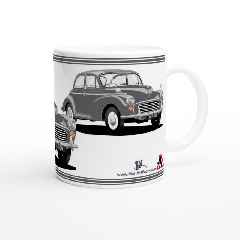 Morris Minor 2 Door Gray Car Mug