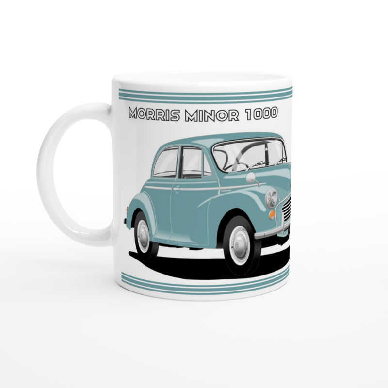 Morris Minor 2 Door Gray Car Mug
