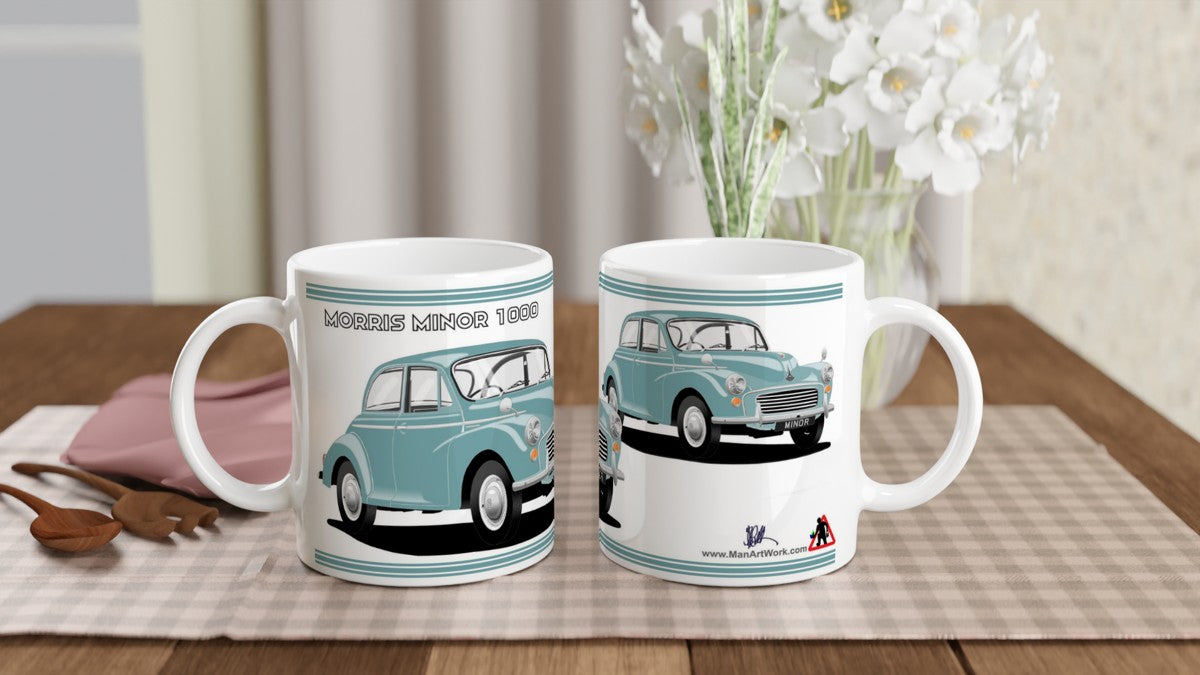Morris Minor 2 Door Gray Car Mug