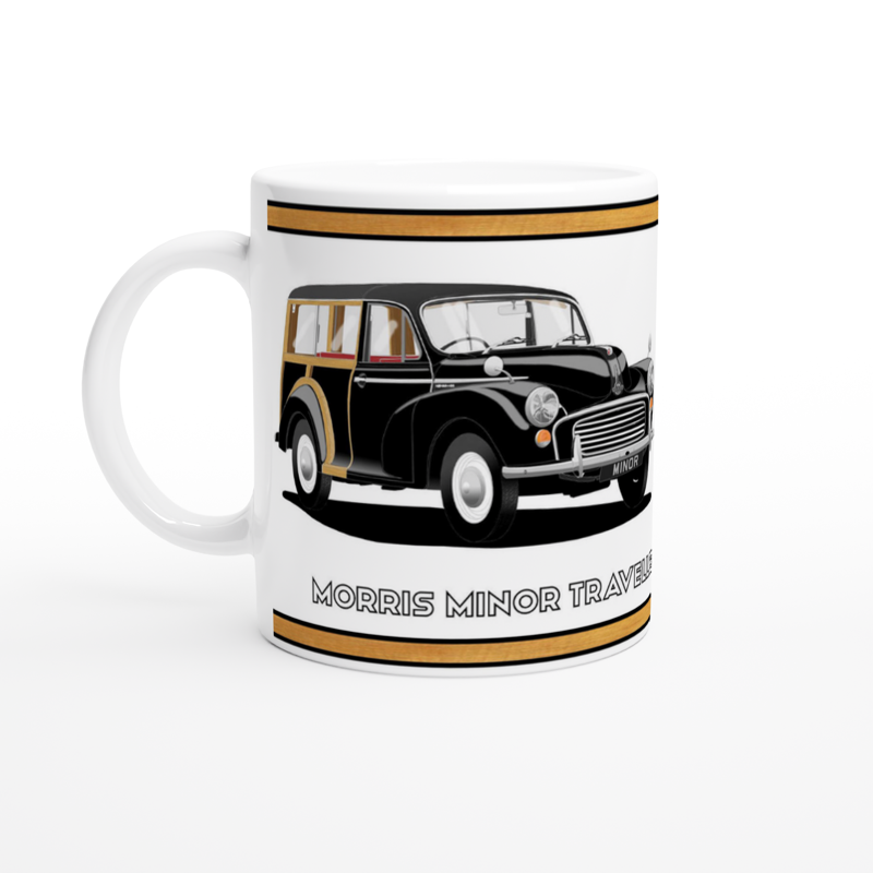 Morris Minor Traveller in Black Art Mug