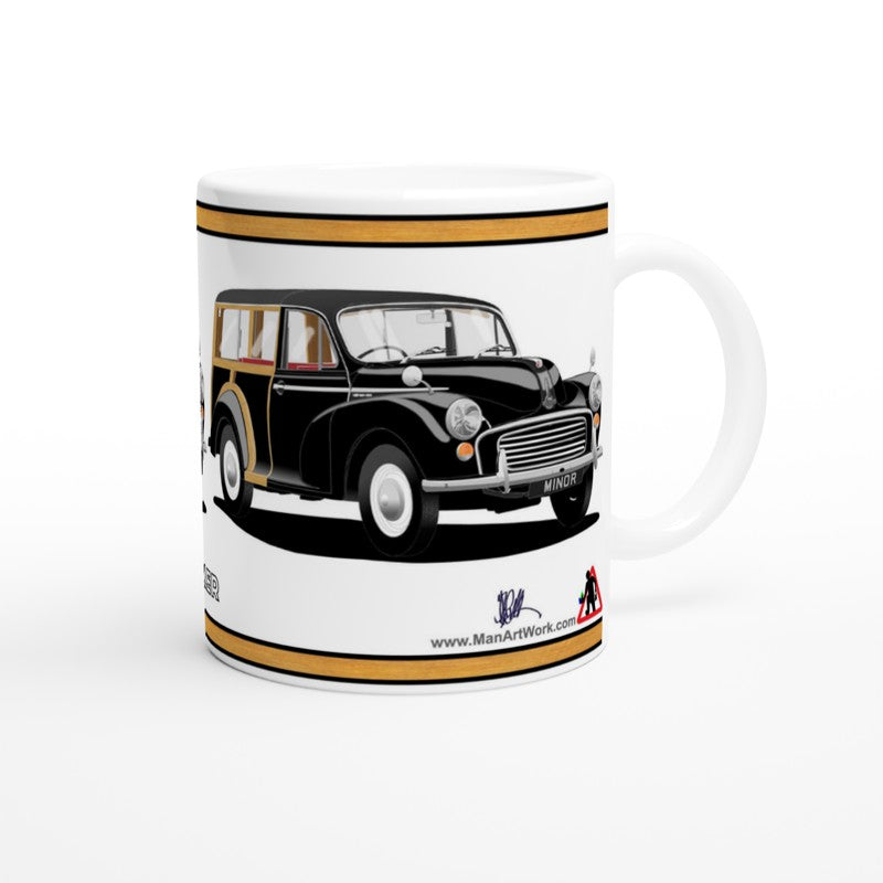 Morris Minor Traveller in Black Art Mug