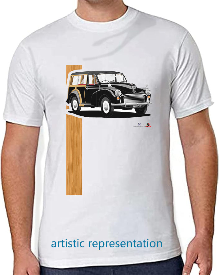 Morris Minor Traveller in Black T Shirt