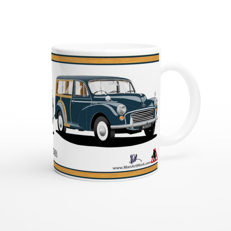 Morris Minor Traveller in Dark Blue Art Mug
