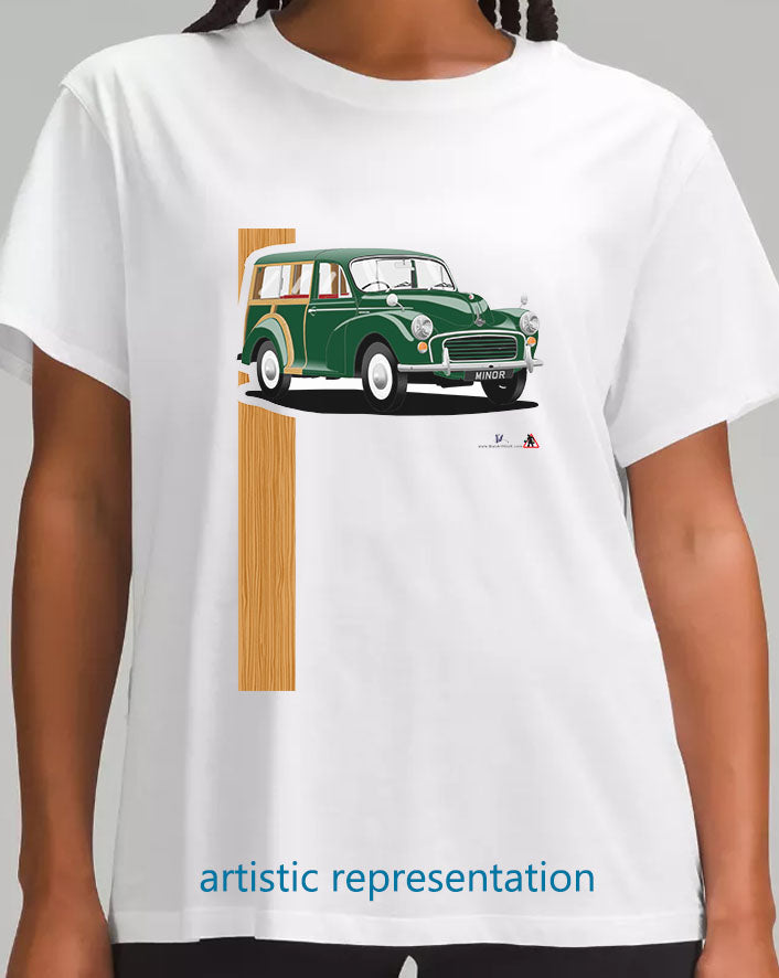 Morris Minor Traveller in Dark Green T Shirt