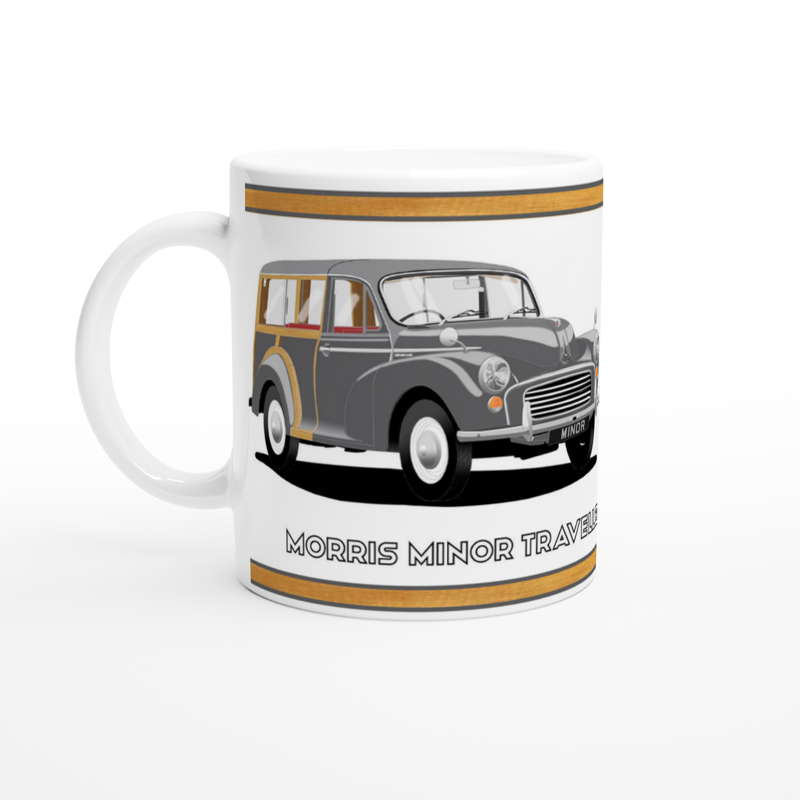Morris Minor Traveller in Gray Art Mug