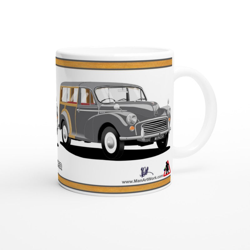 Morris Minor Traveller in Gray Art Mug