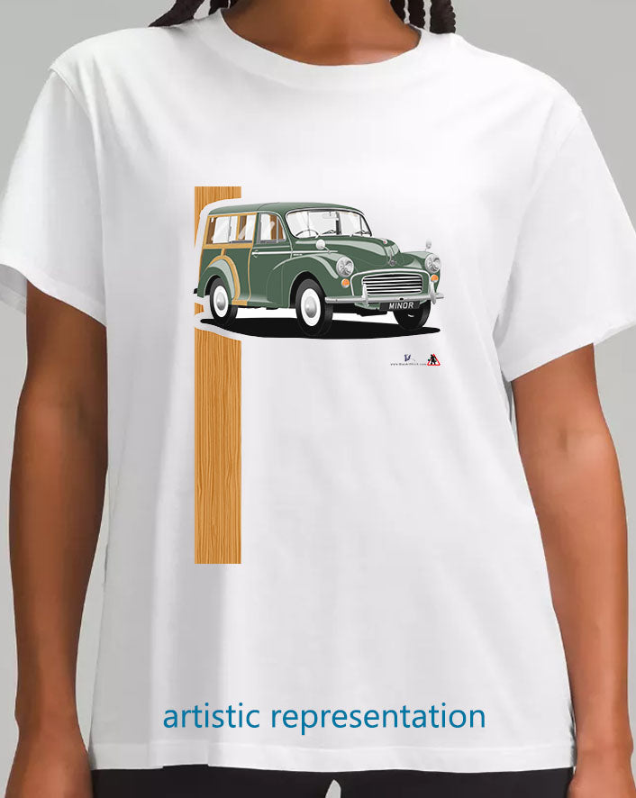 Morris Minor Traveller in Green T Shirt