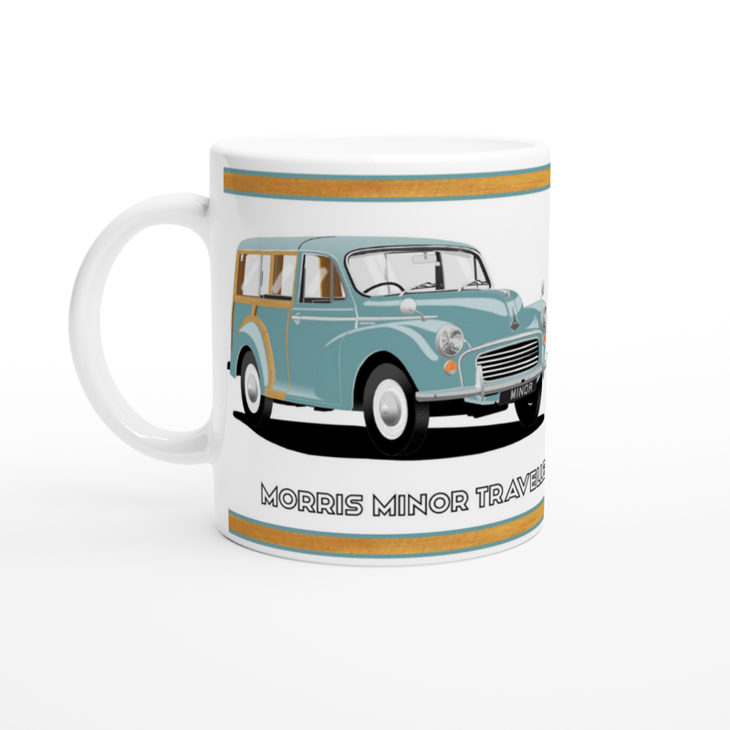 Morris Minor Traveller in Light Blue Art Mug