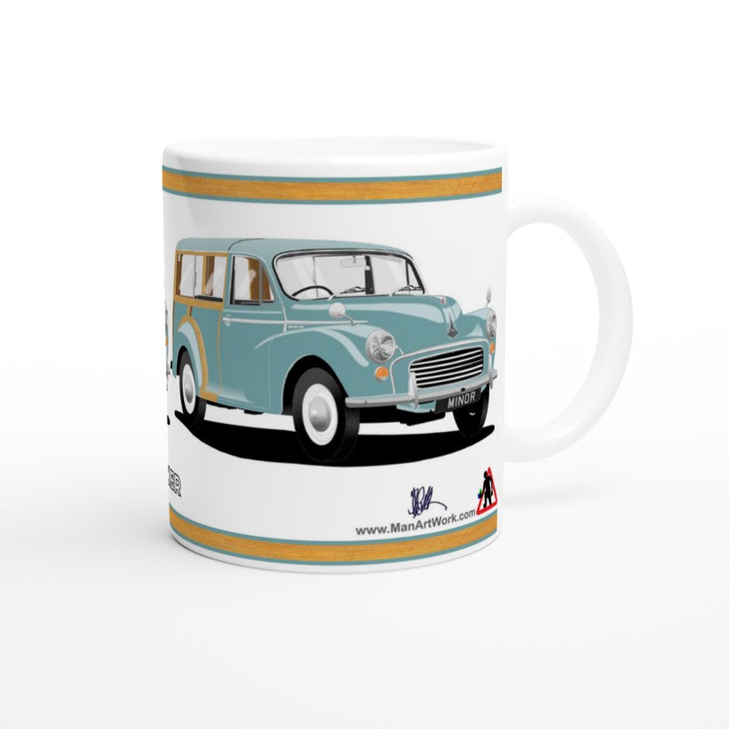 Morris Minor Traveller in Light Blue Art Mug