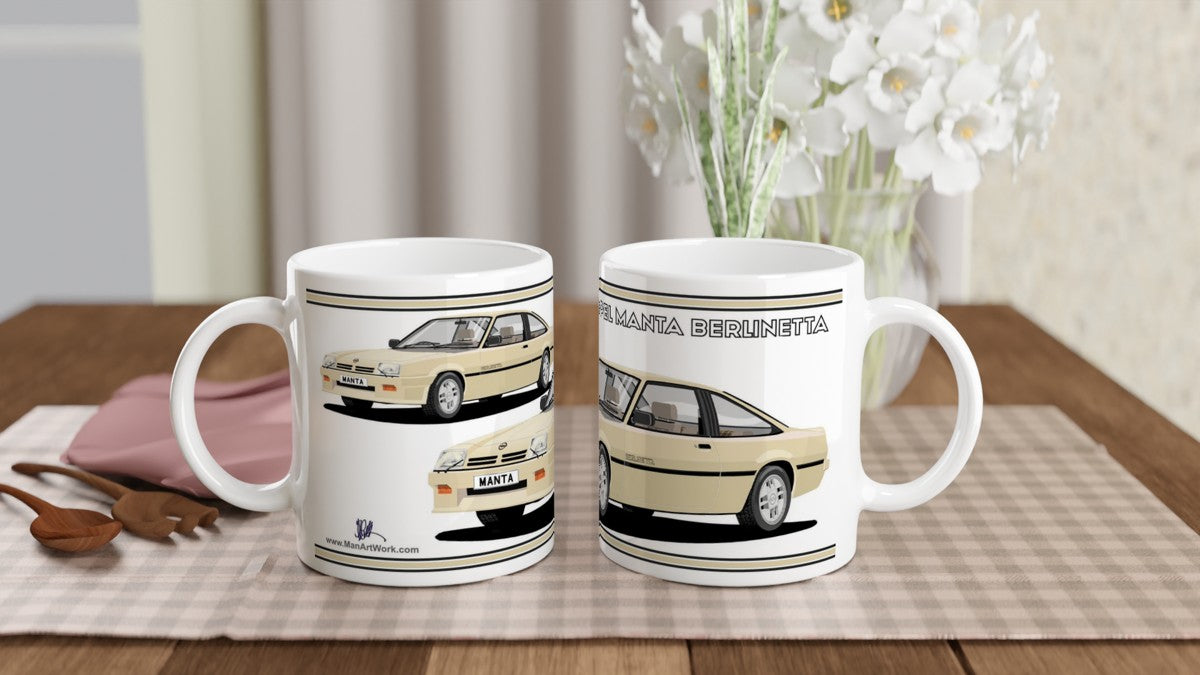 Opel Manta B2 Coupe Berlinetta Art Mug in Gold