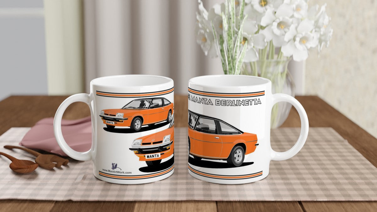 Opel Manta B Coupe Berlinetta in Orange Art Mug