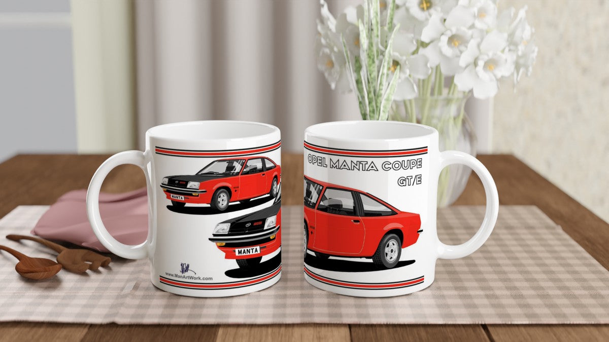 Opel Manta B Coupe GTE in Red Art Mug