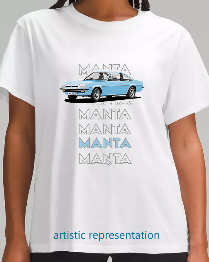 Opel Manta B Coupe in Blue Art T Shirt