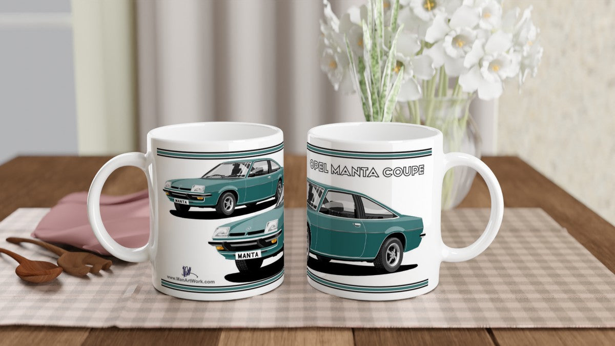 Opel Manta B Coupe in Dark-Green Art Mug