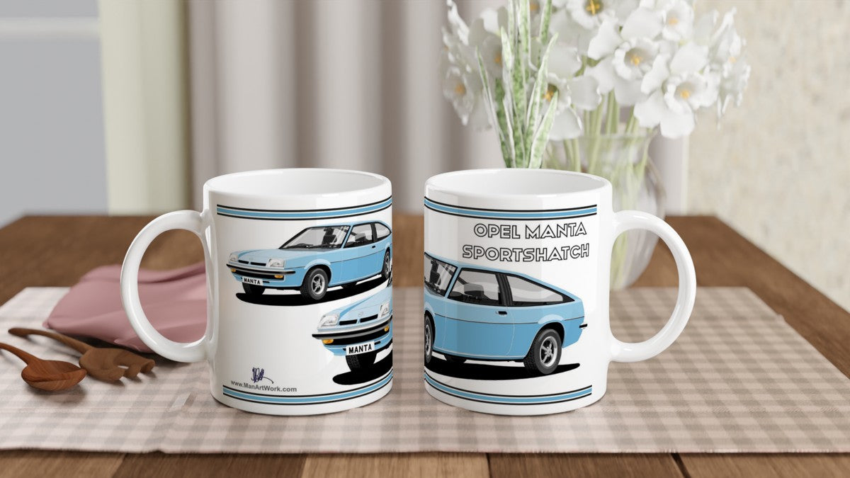 Opel Manta B Sportshatch in Blue Art Mug