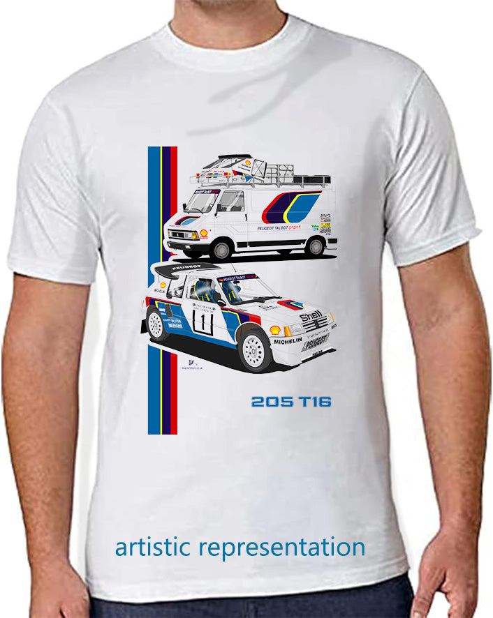 Peugeot 205 T16 Rally T Shirt