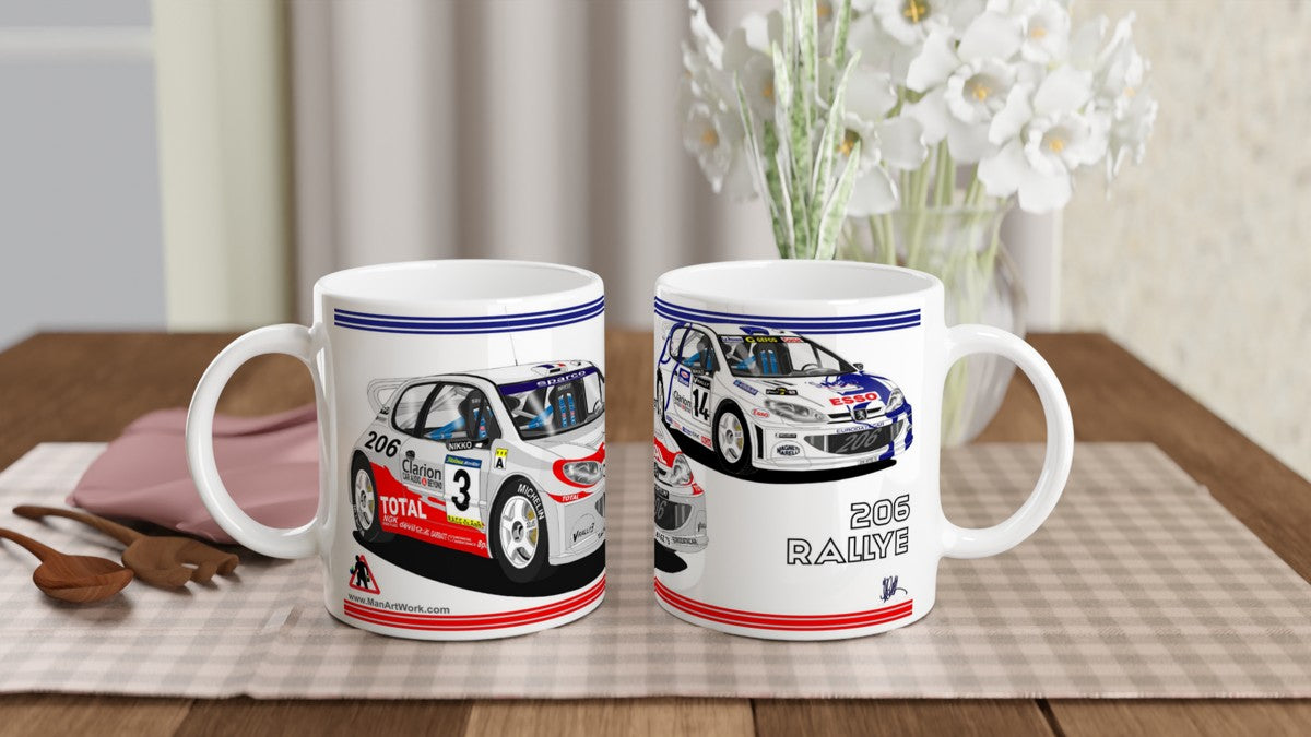 Peugeot 206 Wrc Rally Car Mug