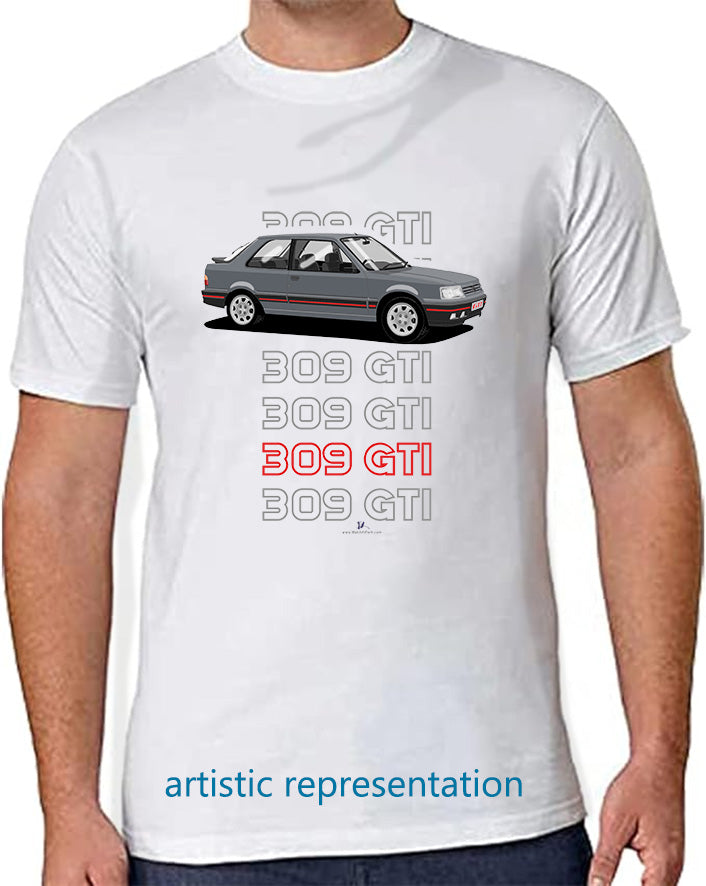 Peugeot 309 GTi in Grey T Shirt