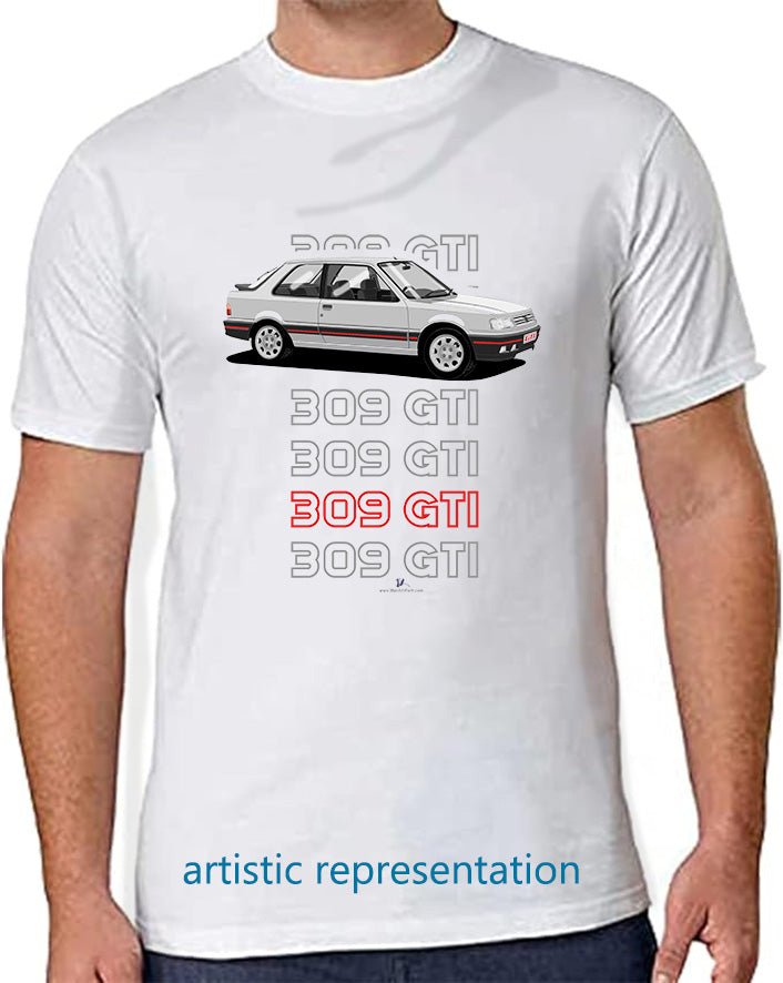 Peugeot 309 GTi in Silver T Shirt