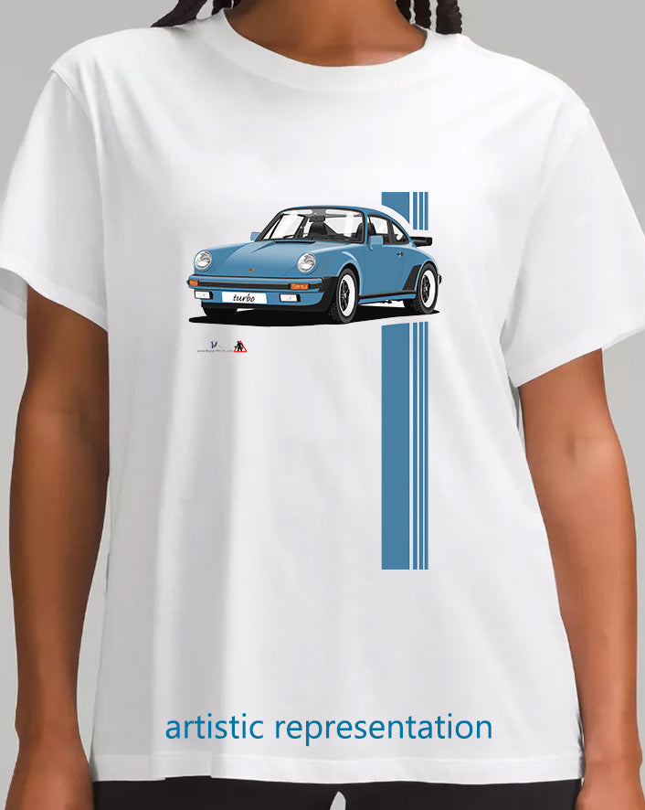 Porsche 911 Turbo (930) in Light Blue T Shirt