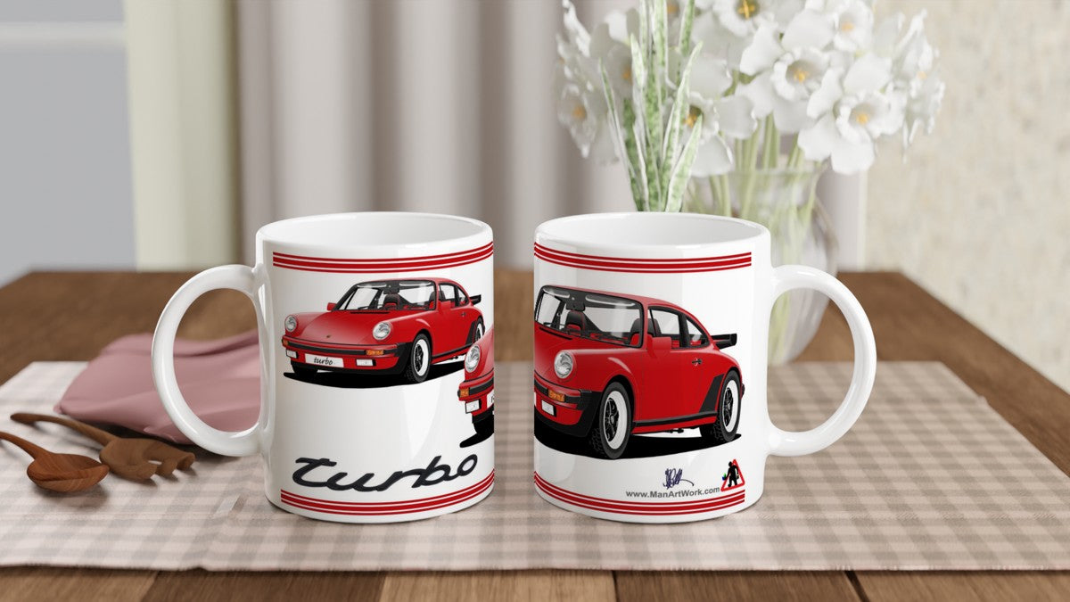 Porsche 911 Turbo (930) in Red Art Mug