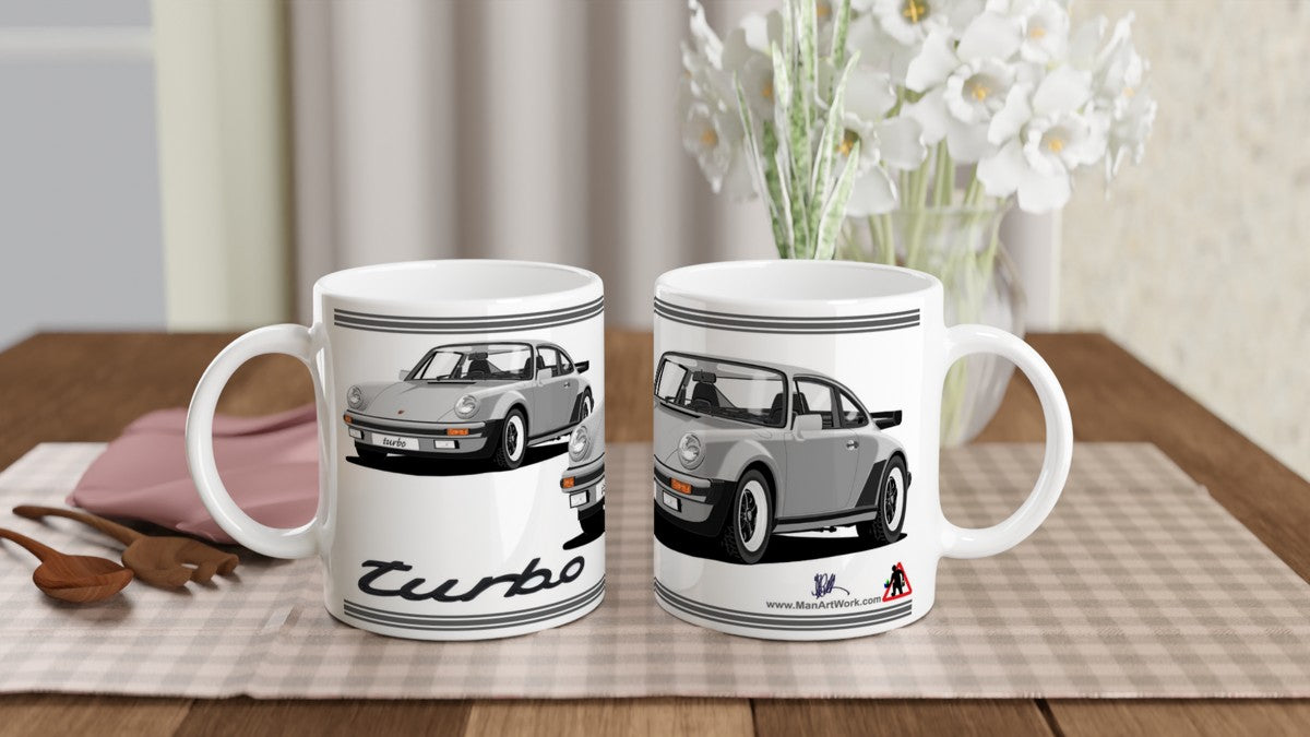 Porsche 911 Turbo (930) in Silver Art Mug
