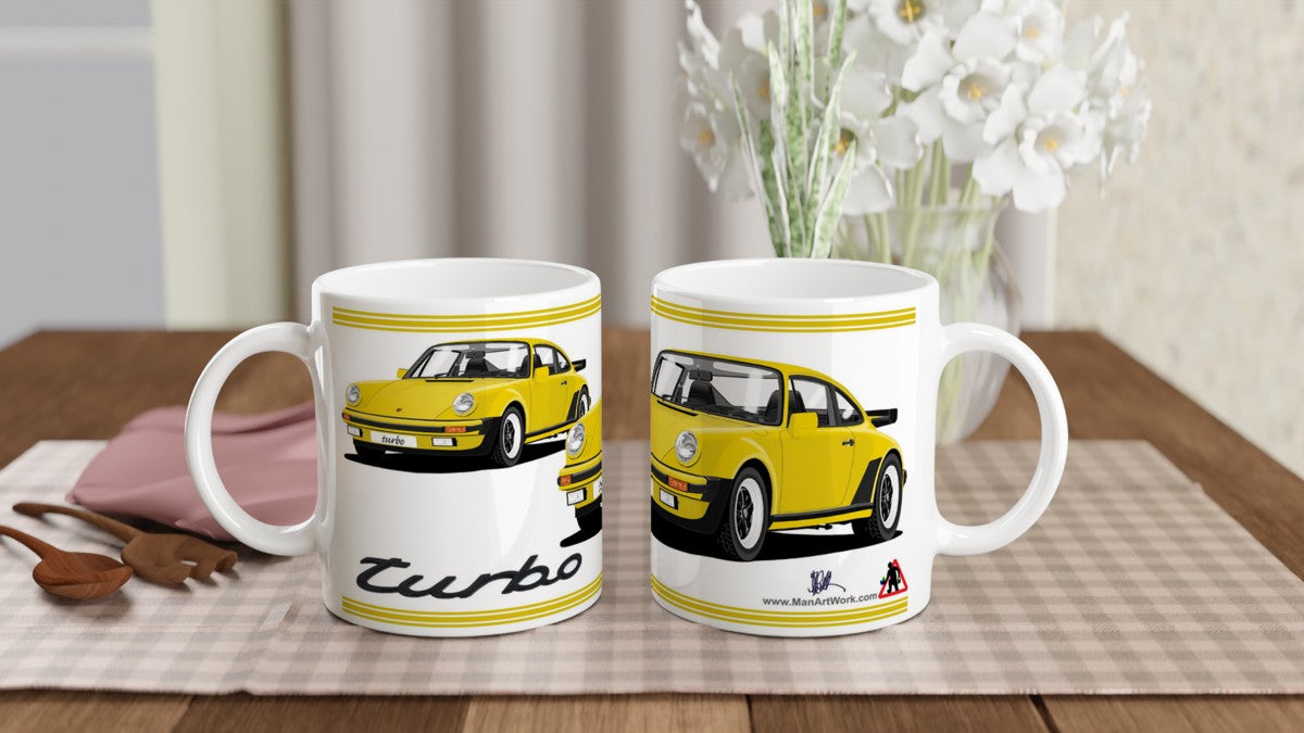 Porsche 911 Turbo (930) in Yellow Art Mug