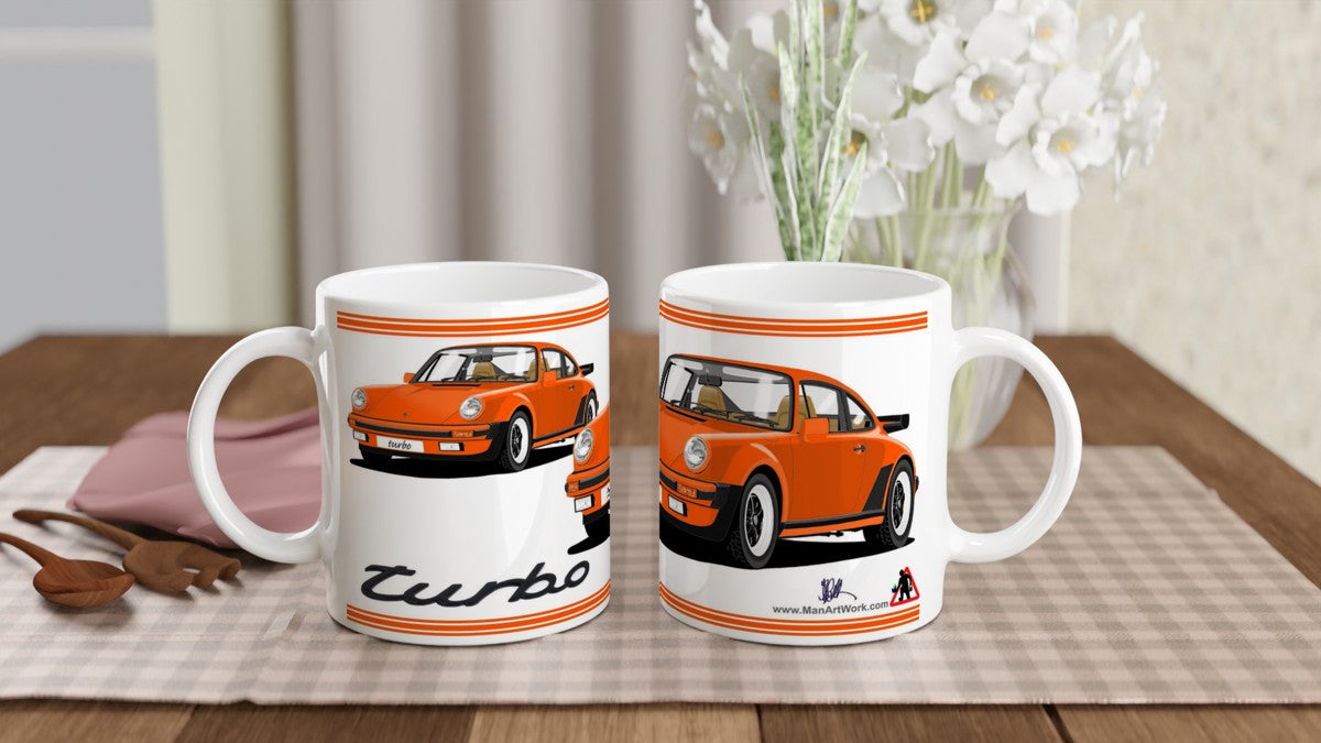 Porsche 911 Turbo (930) in Orange Art Mug