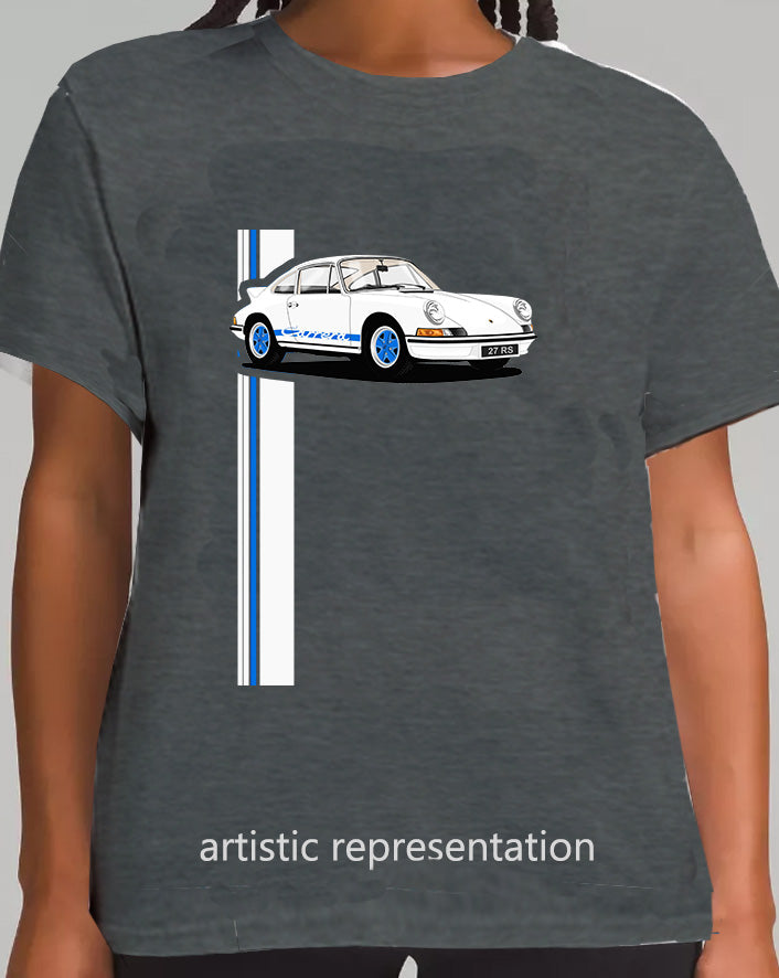 Porsche 911 Carrera in White & Blue T Shirt
