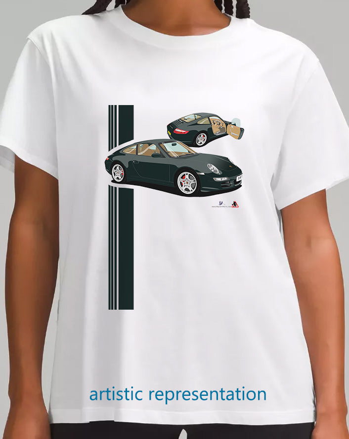 Porsche 997 (911) Carrera in Green T Shirt