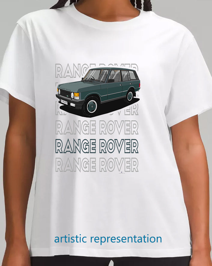 Range Rover Classic 5 Door facelift in Green Art T Shirt (Words)