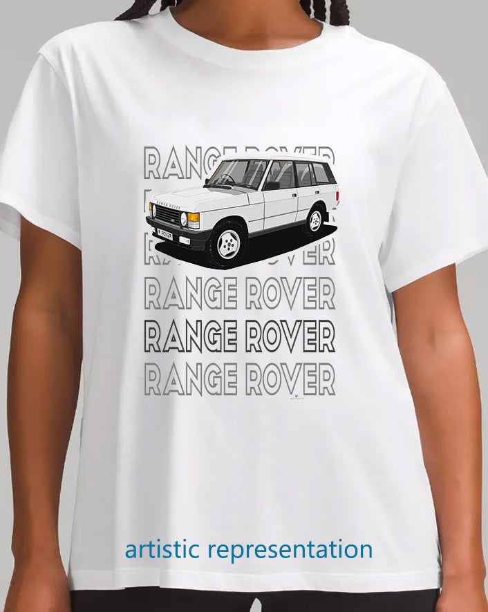 Range Rover Classic 5 Door facelift in Silver Art T Shirt (Words)