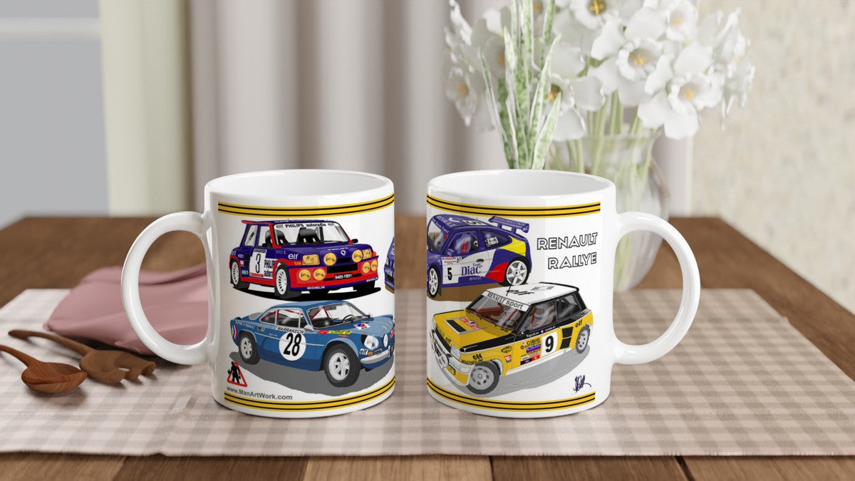 Renault Rally Car Art Mug