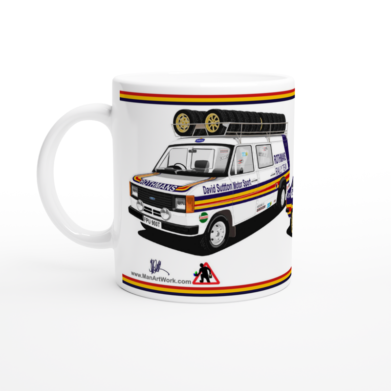 Rothmans Ford Escort Mk2 Rally Car Art Mug
