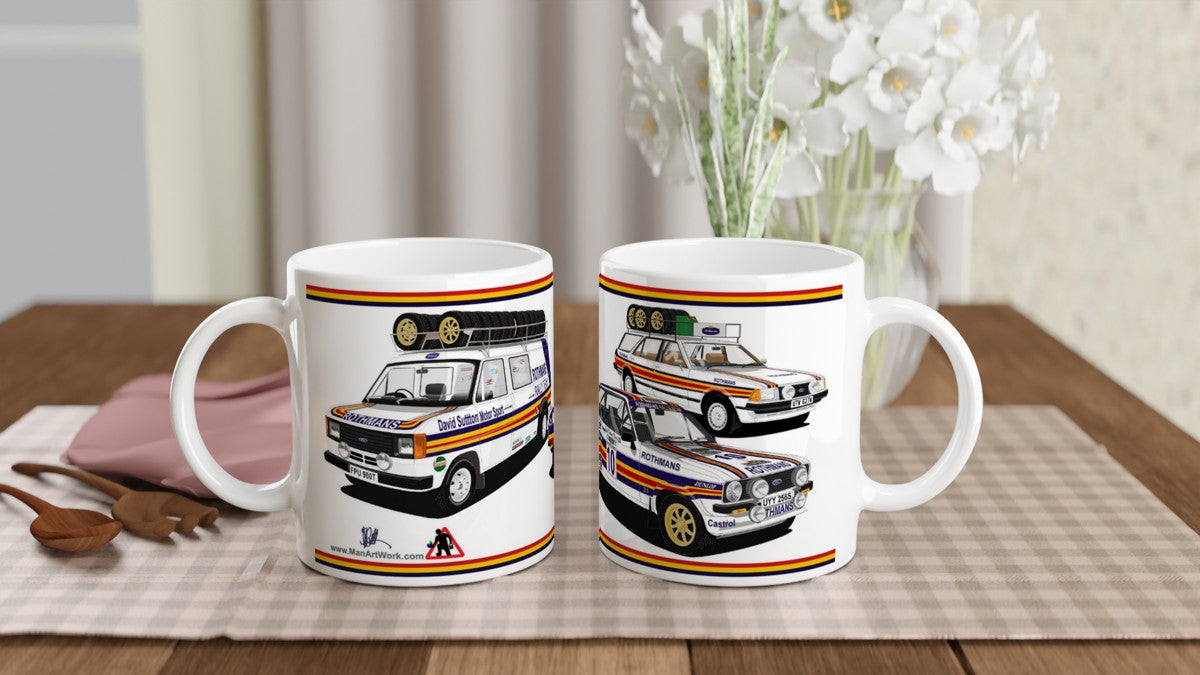 Rothmans Ford Escort Mk2 Rally Car Art Mug
