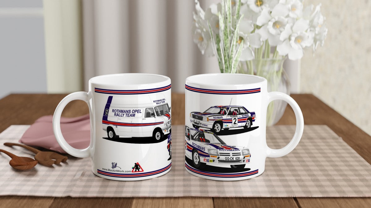 Rothmans Opel Manta and Ascona 400 Rally Cars Art Mug
