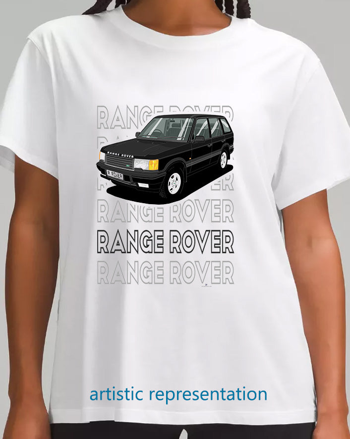 Range Rover Mk2 (P38) in Black (Words) Art T Shirt
